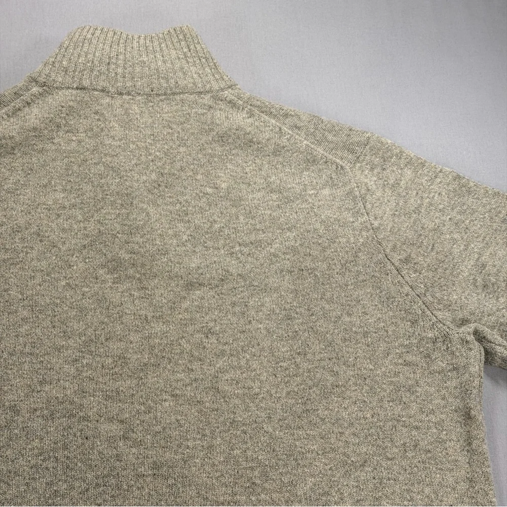 J Crew Premium Lambswool Quarter Zip Knit Pullover Sweater - Mens XL - Tan